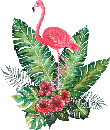Vinyl teppich blumen großer tropischer flamingo - TenStickers