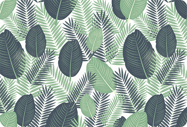 Vinyl teppich blumen dschungelgrün vegetation - TenStickers