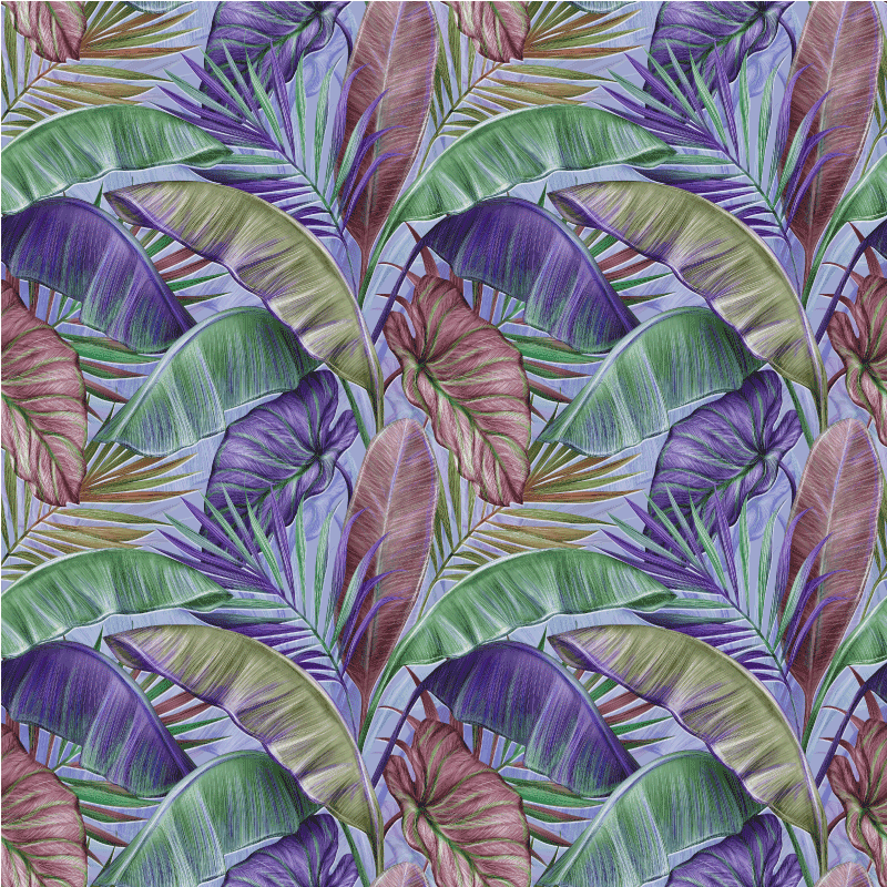Vinyl teppich blumen mit lila blätterdesign - TenStickers