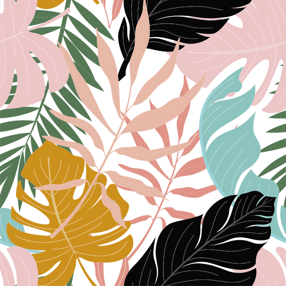 Vinyl teppich blumen mit buntem abstraktem muster - TenStickers