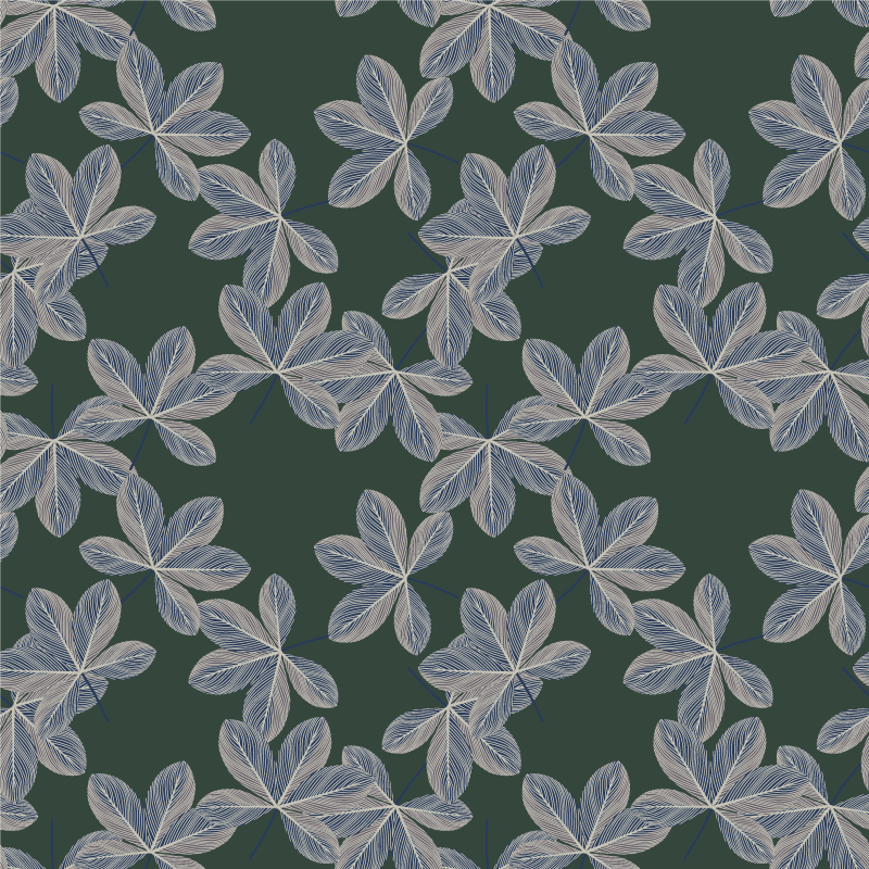 Vinyl teppich blumen mit dunklem blätterdesign - TenStickers