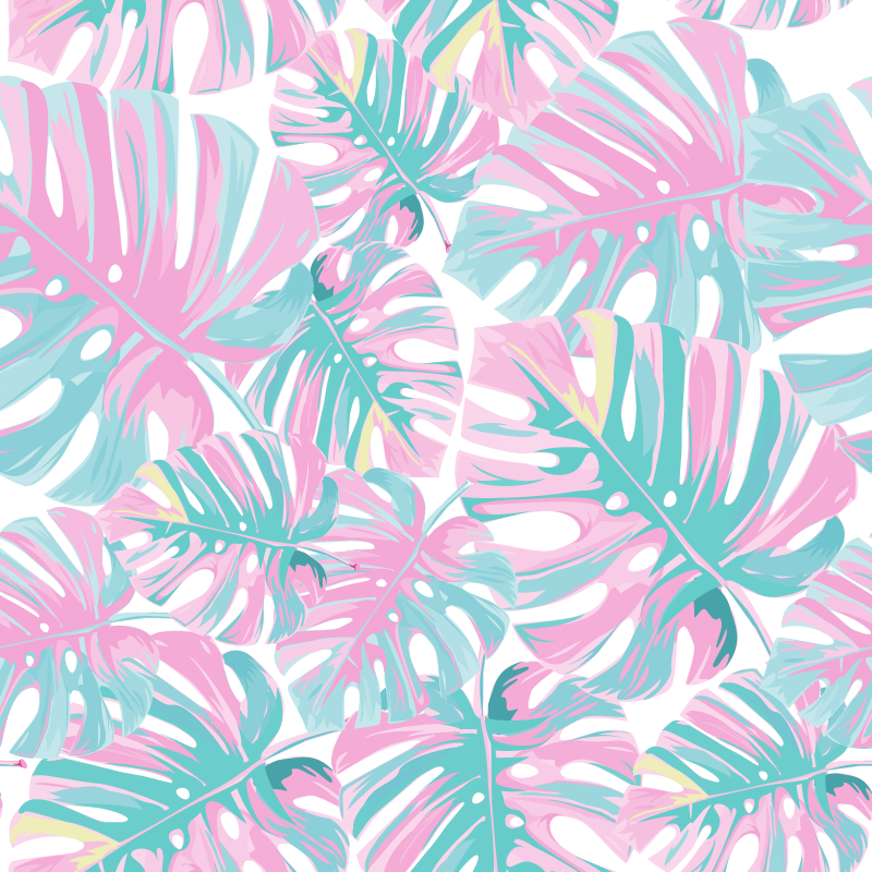 Vinyl teppich blumen monstera deliciosa muster - TenStickers