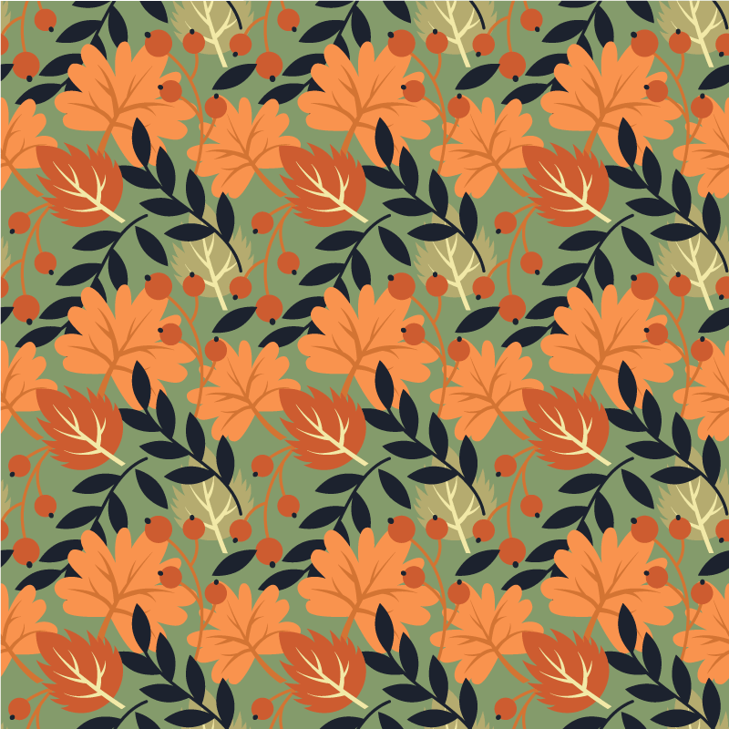 Vinyl teppich blumen großes herbstblattdesign - TenStickers