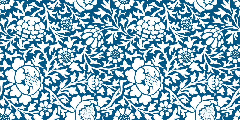 Vinyl teppich blumen in marineblauer flora - TenStickers