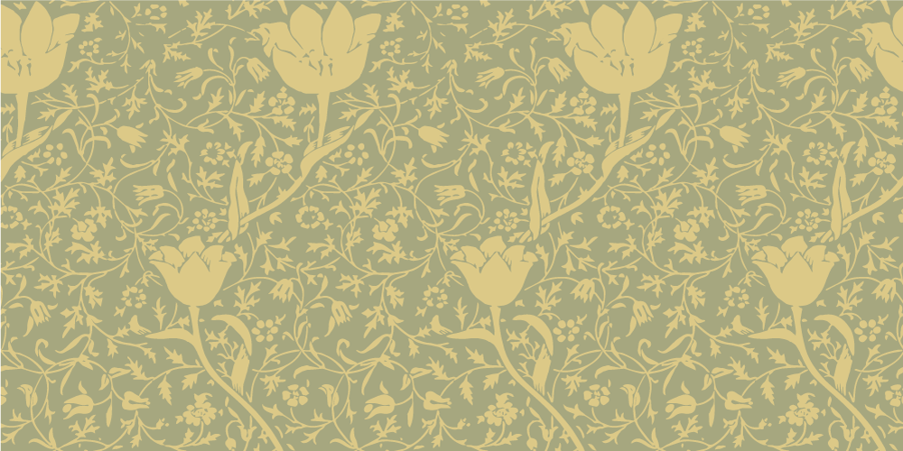 Vinyl teppich blumen in dezentem gold und grün - TenStickers
