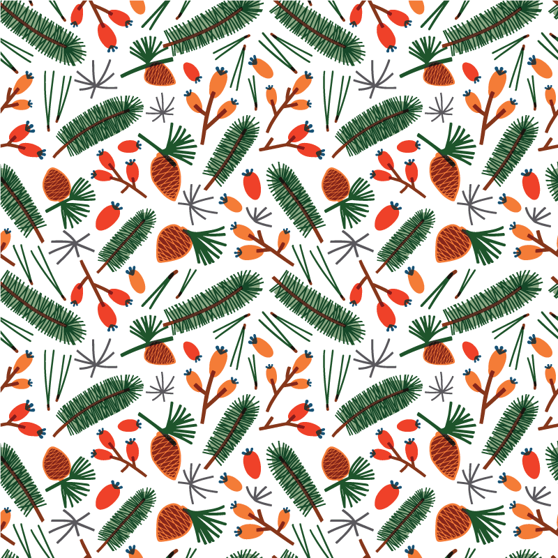 Vinyl teppich blumen mit herbstblattmustern - TenStickers