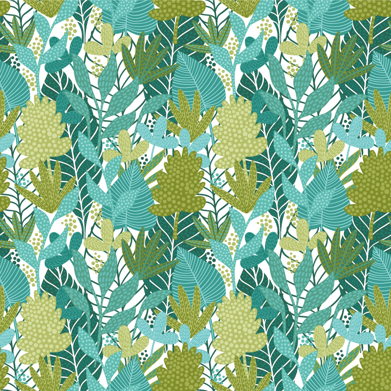 Vinyl teppich blumen im tropischen boho-blattdesign - TenStickers