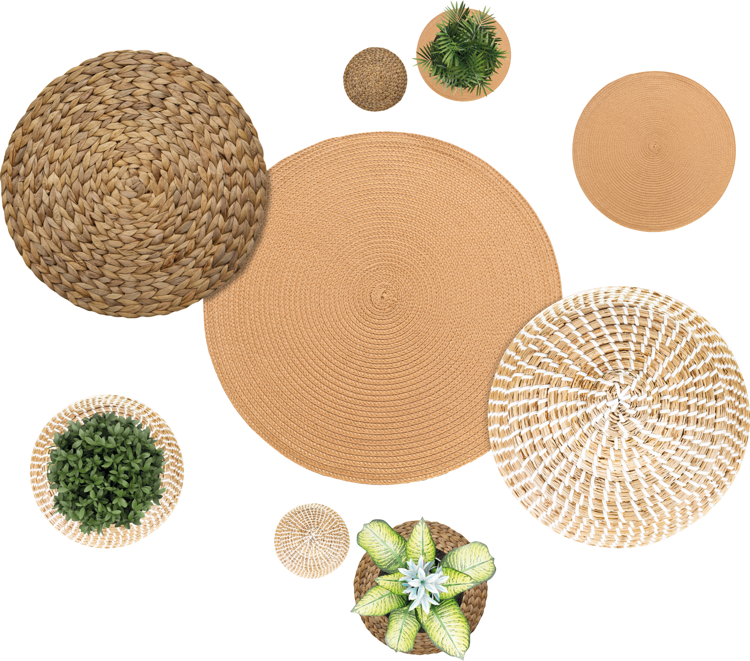 Vinyl teppich blumen garten und korbweide - TenStickers