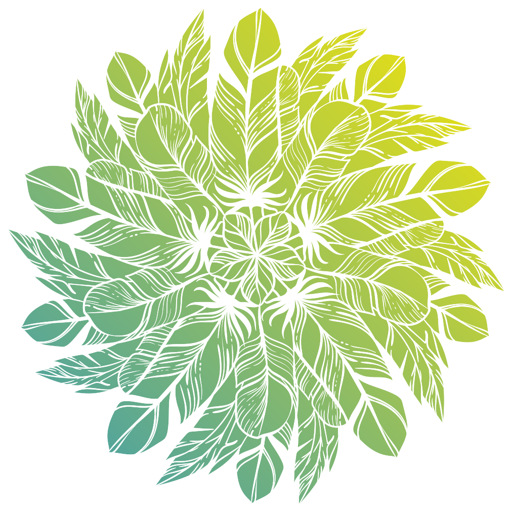 Vinyl teppich blumen mit blättrigem rundmuster - TenStickers