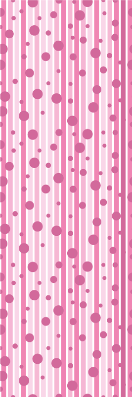 Vinyl teppich schlafzimmer vertikales rosa und weißes muster - TenStickers