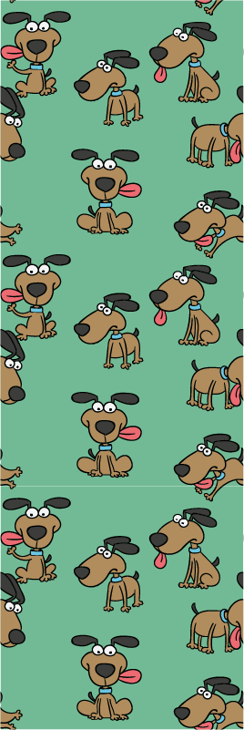 Vinyl teppich schlafzimmer im lustigen hundecartoon-stil - TenStickers