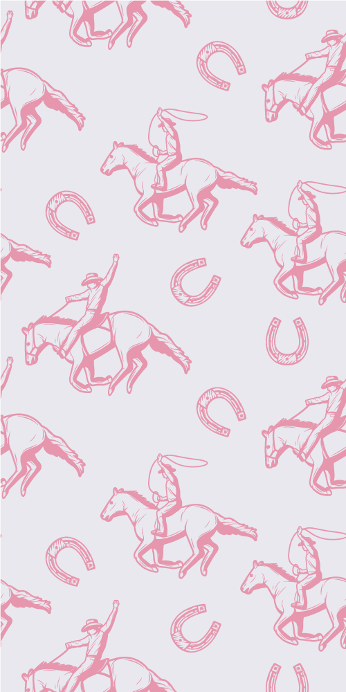 Vinyl teppich schlafzimmer mit pinkem cowboy pferdemuster - TenStickers