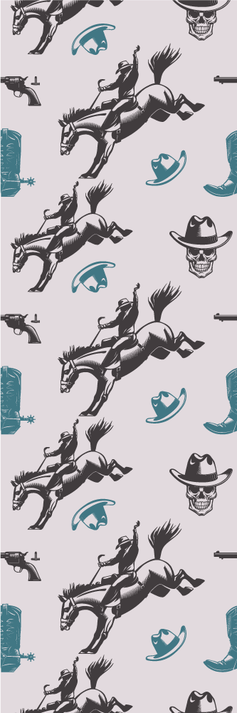 Vinyl teppich schlafzimmer mit cowboy pferdemuster - TenStickers