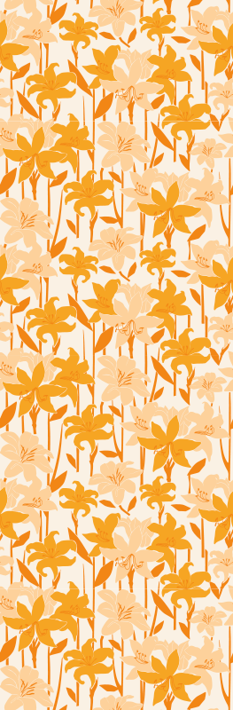 Vinyl teppich schlafzimmer mit kleinen süßen orangen blumen - TenStickers