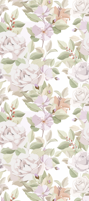Vinyl teppich schlafzimmer elegantes florales muster - TenStickers