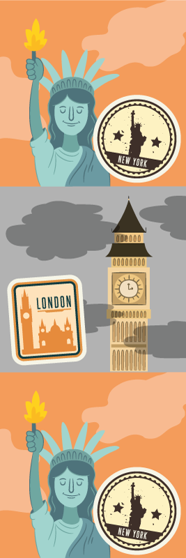 Vinyl teppich schlafzimmer nyc und london collage - TenStickers