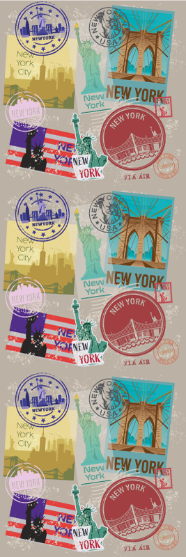 Vinyl teppich schlafzimmer old nyc collage - TenStickers