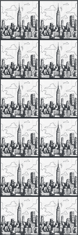 Vinyl teppich schlafzimmer nyc skizzen-collage - TenStickers