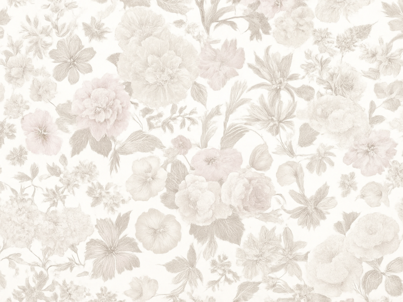 Vinyl teppich schlafzimmer im vintage floral design - TenStickers