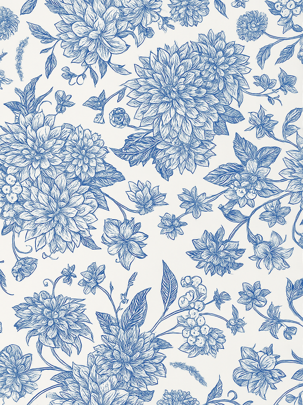 Vinyl teppich schlafzimmer blaue dahlie floral - TenStickers