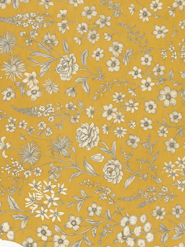 Vinyl teppich schlafzimmer mit vintage blumenmuster - TenStickers
