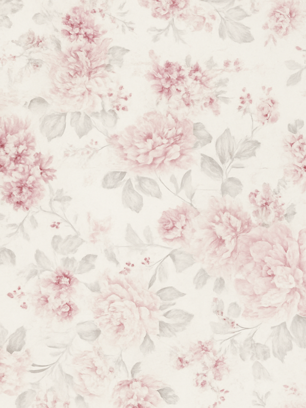 Vinyl teppich schlafzimmer im vintage pink blumenmuster - TenStickers
