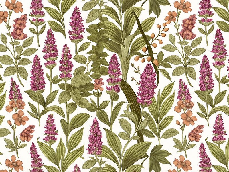 Vinyl teppich schlafzimmer buntes botanisches muster - TenStickers