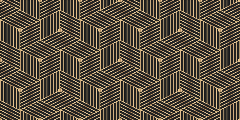 Vinyl teppich geometrisch mit goldenem dekor muster - TenStickers