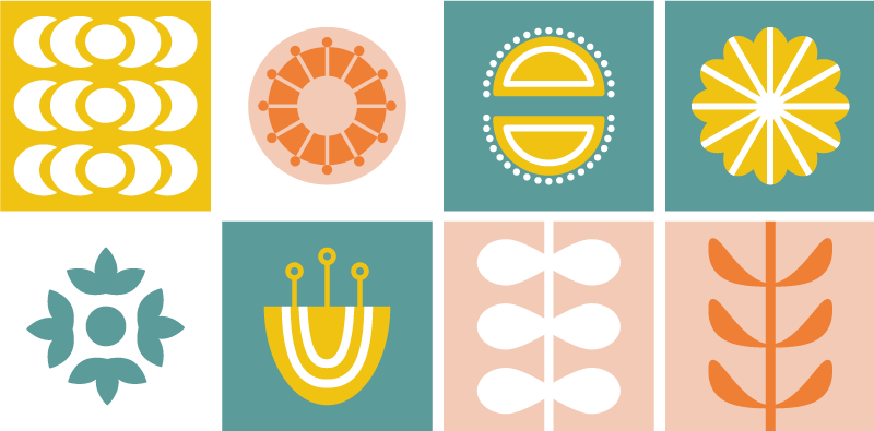 Vinyl teppich geometrisch norwegische fliesen - TenStickers