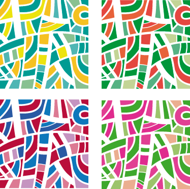 Vinyl teppich geometrisch mehrfarbige fliesen - TenStickers