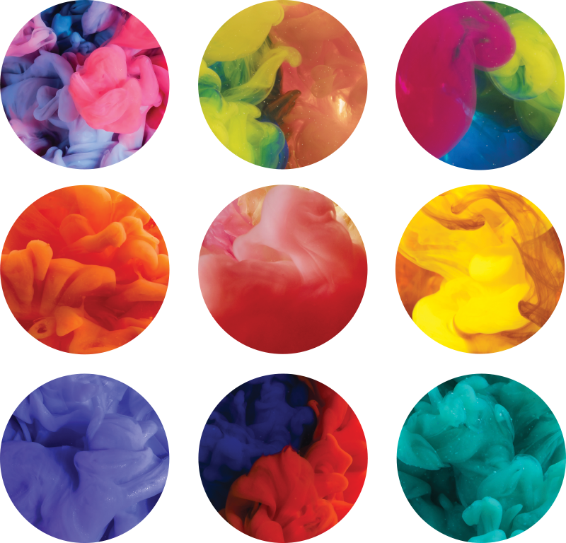 Vinyl teppich geometrisch set bunter rauchstickers - TenStickers