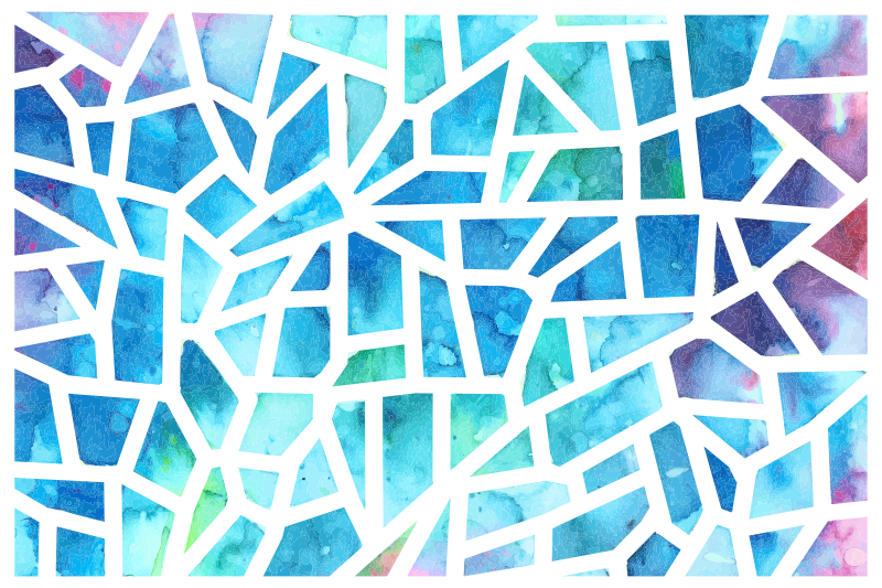Vinyl teppich geometrisch aquarell dreieck glas mosaik - TenStickers