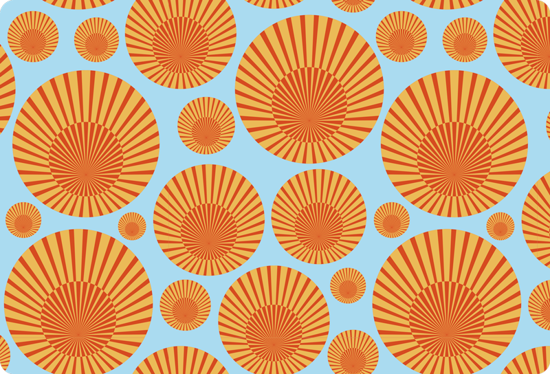 Geometrischer vinyl teppich 70's sunshine laptop - TenStickers