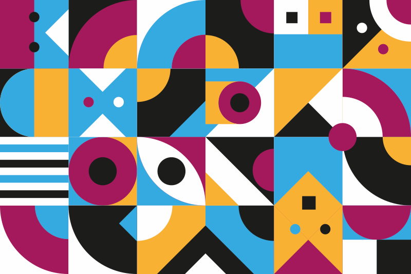 Vinyl teppich geometrisch in bunten formen - TenStickers