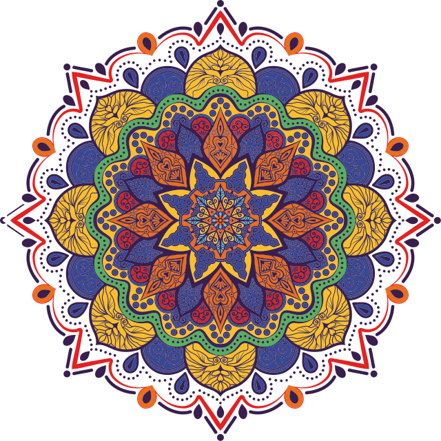 Vinyl teppich geometrisch bunter blumenmandala - TenStickers