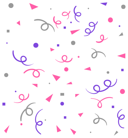 Vinyl teppich geometrisch in grau rosa und lila konfetti - TenStickers
