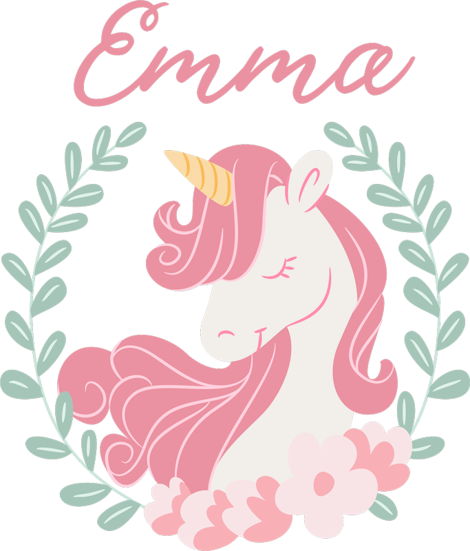 Vinyl teppich kinderzimmer einhorn prinzessin mit name - TenStickers