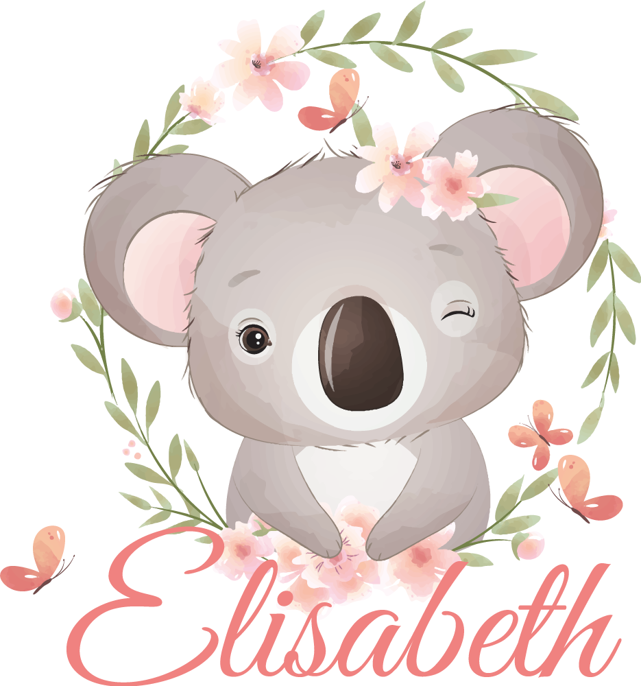 Vinyl teppich kinderzimmer mit süßem koala namen - TenStickers
