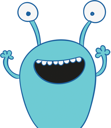 Vinyl teppich kinderzimmer mit blauer monster aufkleber - TenStickers