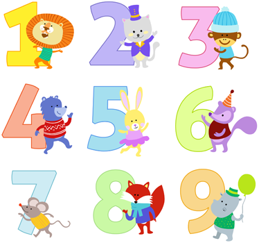 Vinyl teppich kinderzimmer mit kinderzahlen stickern - TenStickers