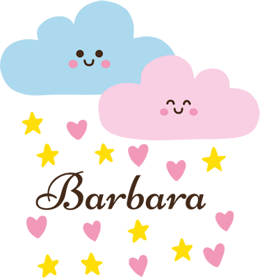 Vinyl teppich kinderzimmer wolke blau rosa mit name - TenStickers