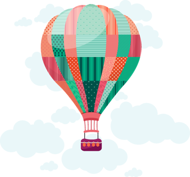 Vinyl teppich kinderzimmer mit luftballon patchwork - TenStickers