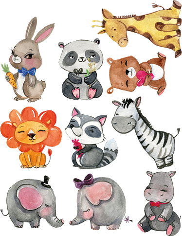 Vinyl teppich kinderzimmer mit dschungel tierstickern - TenStickers