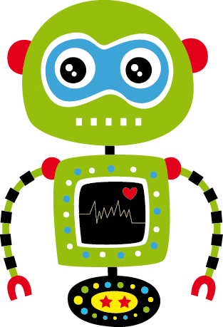 Vinyl teppich kinderzimmer grüner roboter - TenStickers