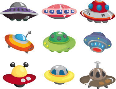Vinyl teppich kinderzimmer mit ufo aufkleber set - TenStickers
