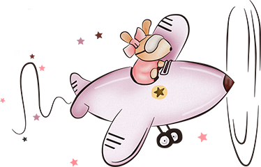 Vinyl teppich kinderzimmer kleine maus im flugzeug - TenStickers