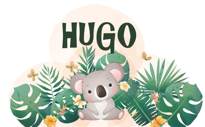 Vinyl teppich kinderzimmer süßer koala mit namen - TenStickers