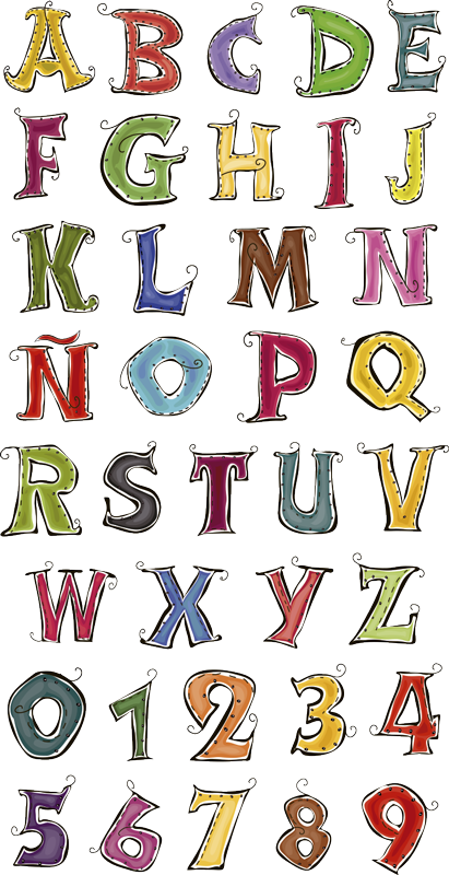 Vinyl teppich kinderzimmer mit vollständigem abc spanisch - TenStickers