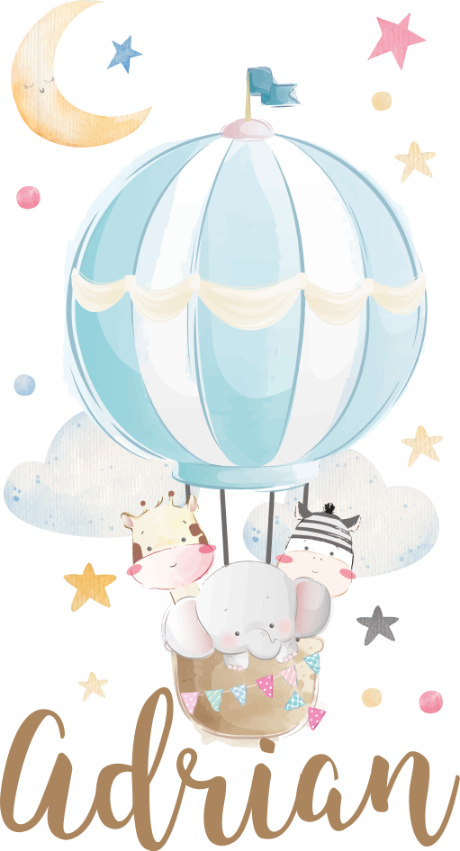 Vinyl teppich kinderzimmer mit tieren auf ballons - TenStickers