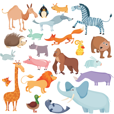 Vinyl teppich kinderzimmer mit wilden tierstickern - TenStickers